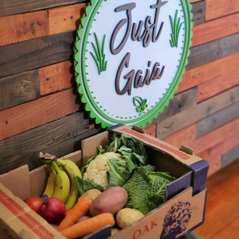 Just Gaia fruit and veg box for collection during lockdown
