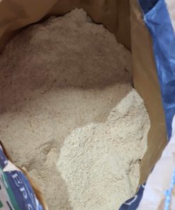 Organic strong bread flour on display at Just Gaia, wholemeal flour in bag