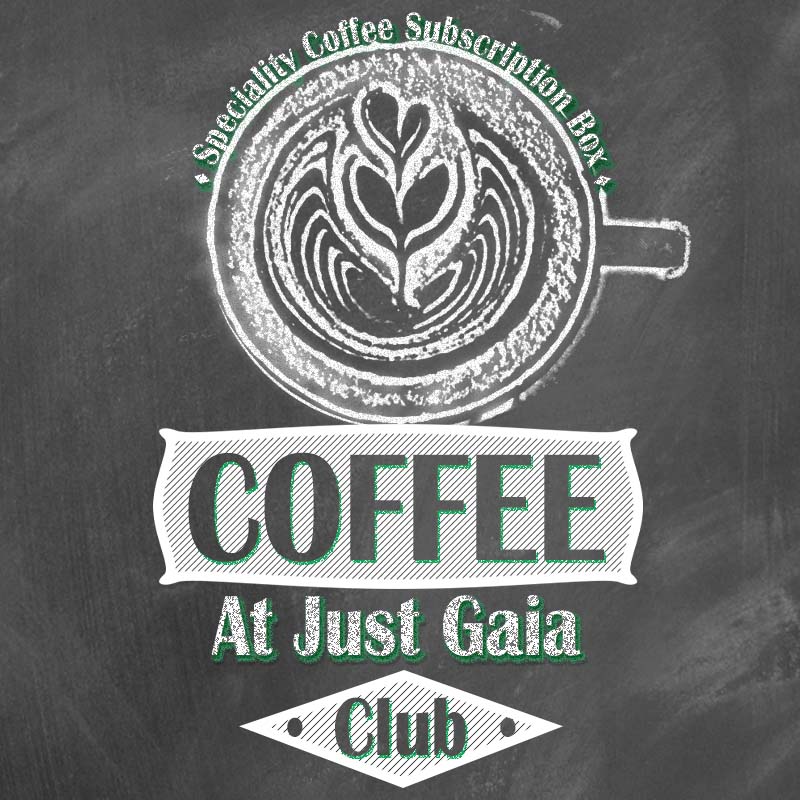 Coffee at Just Gaia Club square image - Speciality coffee subscription box logo