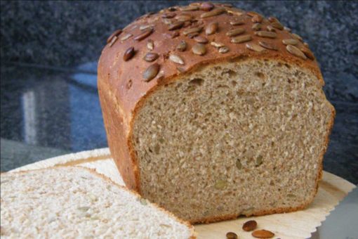 Gluten free fava bean flour (bread flour) example of seeded loaf from https://hodmedods.co.uk/