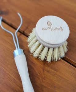 Detachable Wooden Cleaning Brush head on body and head separated in Just Gaia