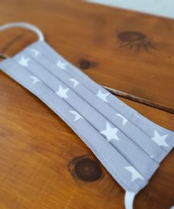 Plastic free face masks stars design in Just Gaia's plastic free ppe products range