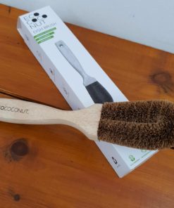 Coconut dish brush out of its box