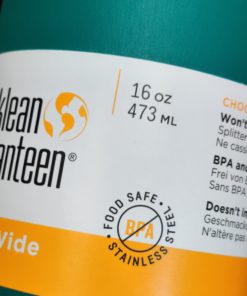 Klean Kanteen 16oz TKWide Insulated coffee cup in emerald bay close up