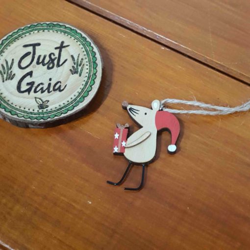 Crimbo Hanging Mouse Christmas Decoration selection of pose 2 in Just Gaia