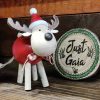 Rudi - wooden reindeer Christmas decoration looking cute in Just Gaia Halifax
