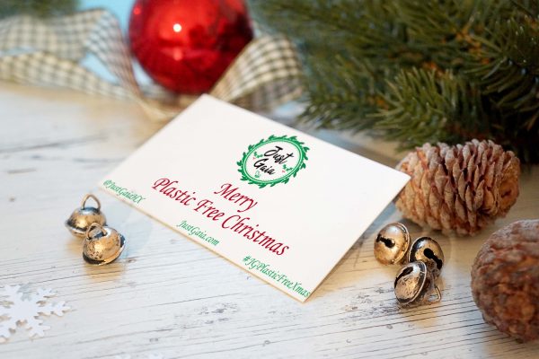 Just Gaia Plastic Free Christmas Card Wide with baubles