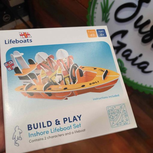 Plastic Free RNLI Lifeboat playset front box from in store at Just Gaia Halifax UK