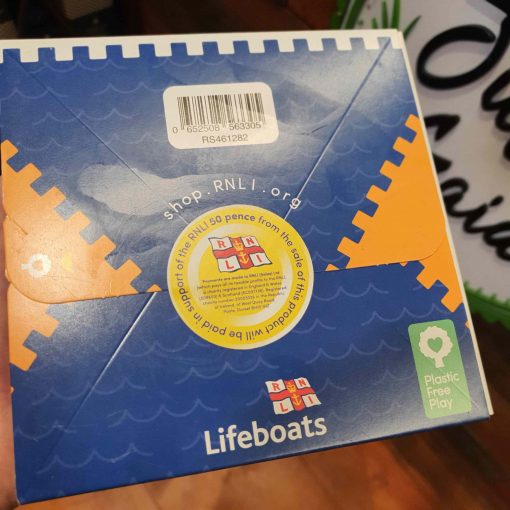 Plastic Free RNLI Lifeboat playset back of box from in store at Just Gaia Halifax UK