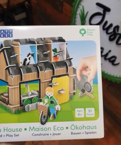 Plastic Free Eco House Playset front box from in store at Just Gaia Halifax UK