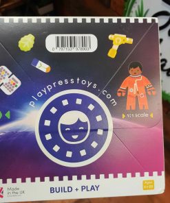 Plastic Free Space Station Playset in the Just Gaia Children's toys range at Just Gaia. Back view of the box.