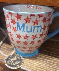 Star Mum Mug at Just Gaia for plastic free gift ideas