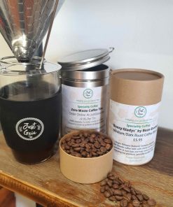 Speciality coffee at Just Gaia in Tubes, Tins and zero waste coffee refills.