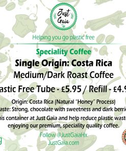 Single Origin Costa Rica Speciality Coffee label from Just Gaia