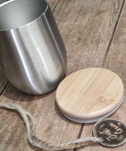 insulated cup with bamboo lid