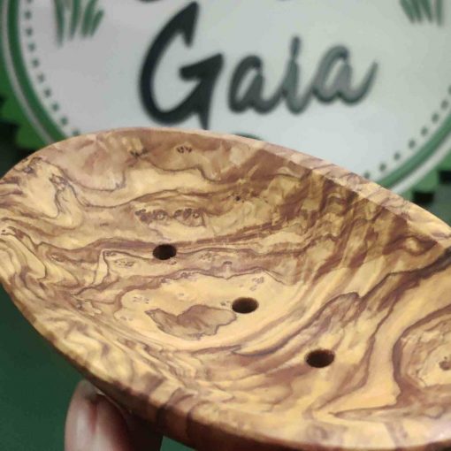 oval sustainable wooden soap dish;