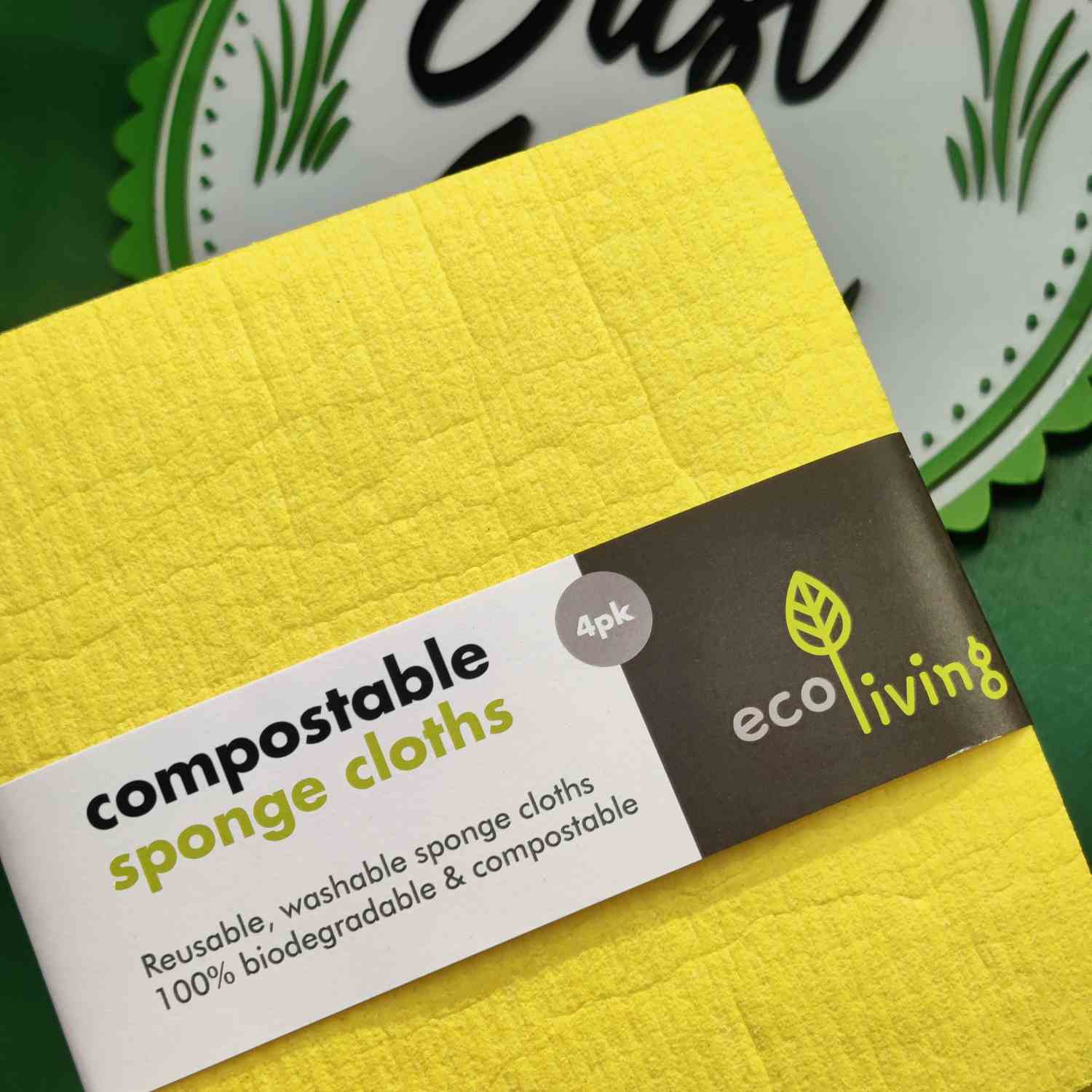 Reusable and Washable Compostable Sponge Cloths - 4 Pack - EcoVibe